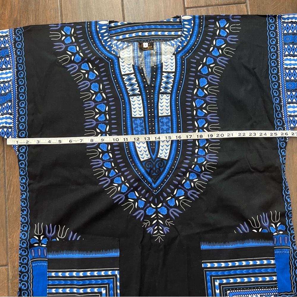 Dashiki Unisex Black and Blue Thai Warehouse Shirt size L - Picture 3 of 5